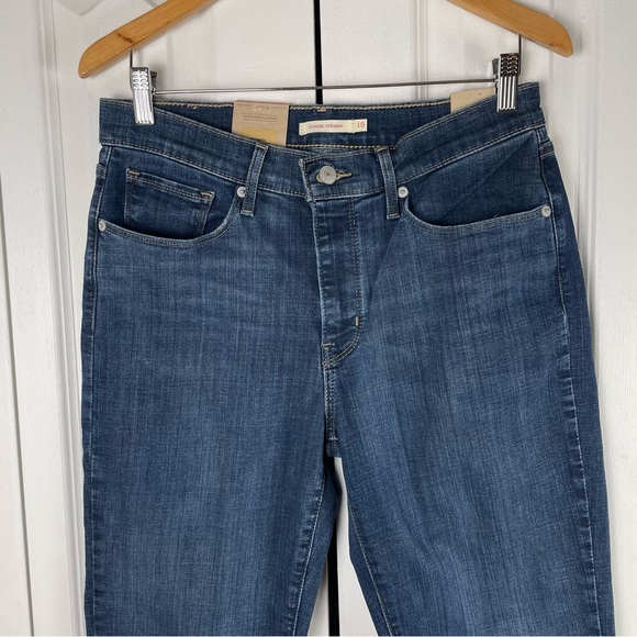 Levi's Classic Straight Jeans Women’s 10 Blue (W30 L30) Mid Rise Hypersoft Denim - Picture 2 of 14